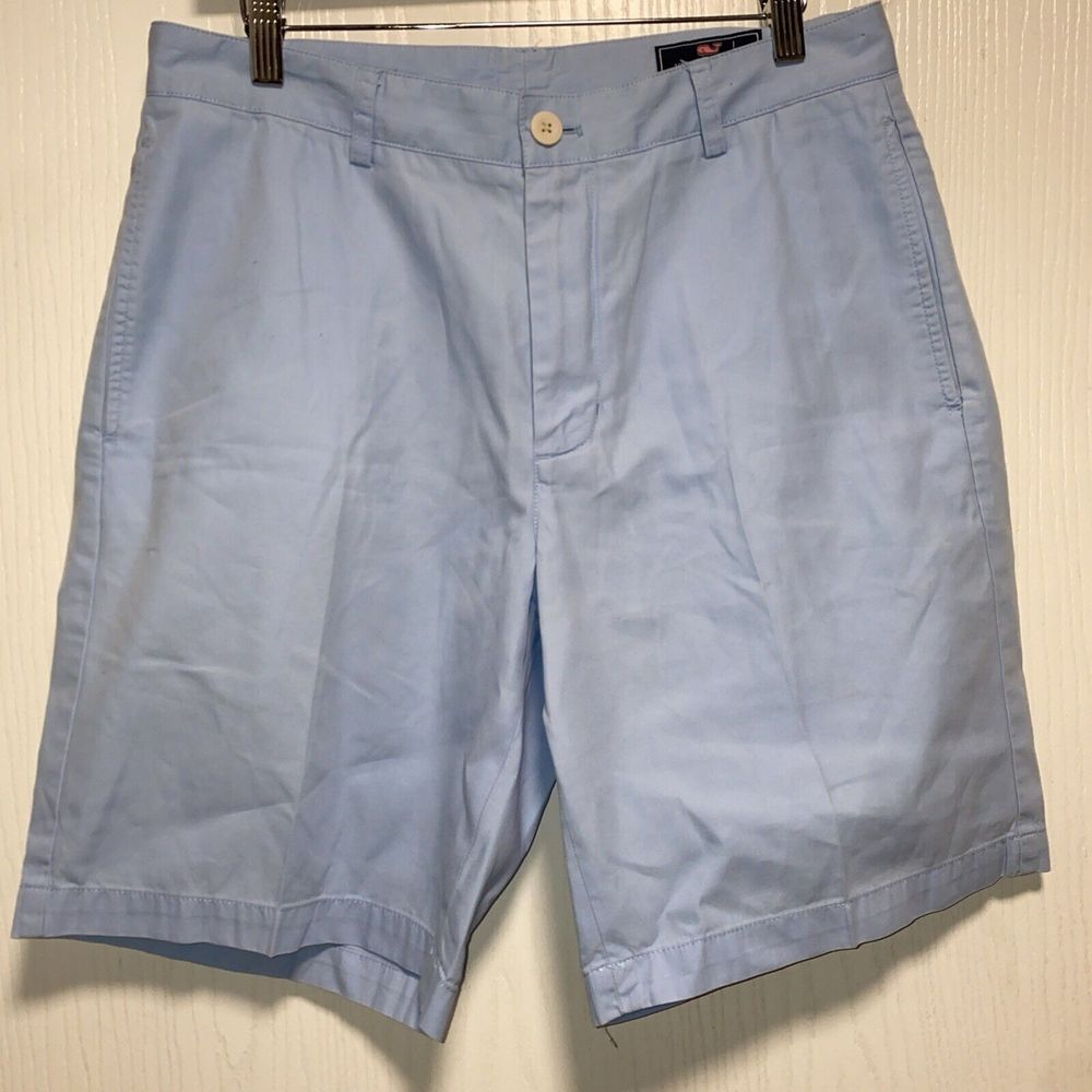 Vineyard Vines By Shep & Ian Men Flat Front Chino Club SHORT Shorts Blue SIZE 32